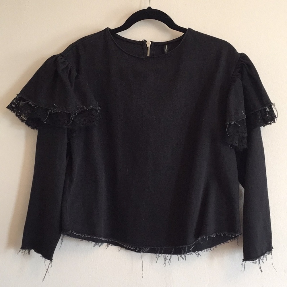Black denim top